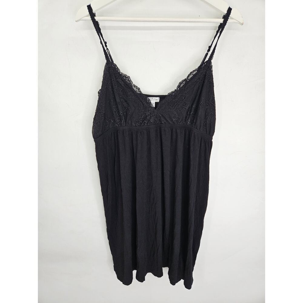 PJ Salvage Nightgown Cami Babydoll Black Lace Sleepwear Women’s Size XL